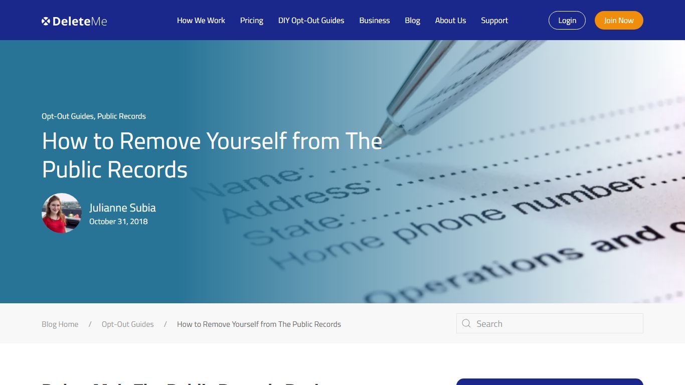 How to Remove Yourself from Public Records Now - DeleteMe Help & Support